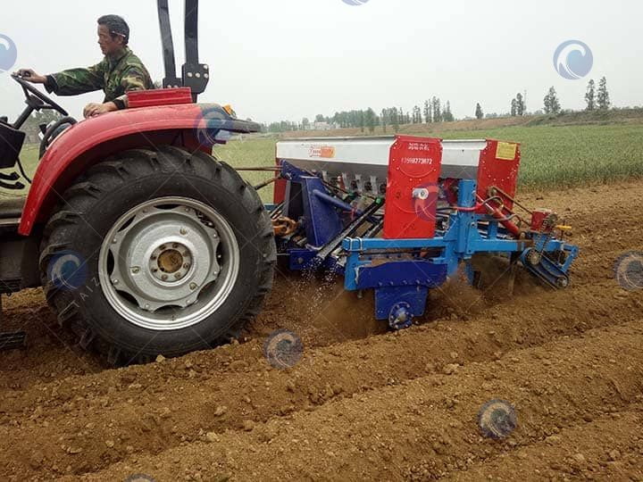 groundnut planter in work