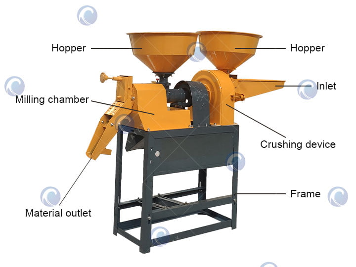 rice mill machine with grinder