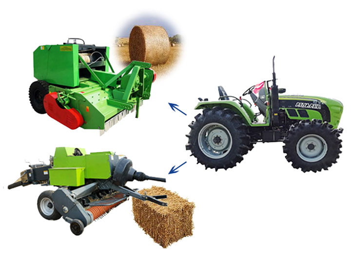 Hay pick up baler machine丨tractor with baler