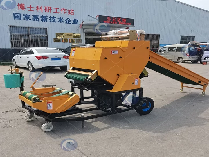 grass round bale wrapper machine
